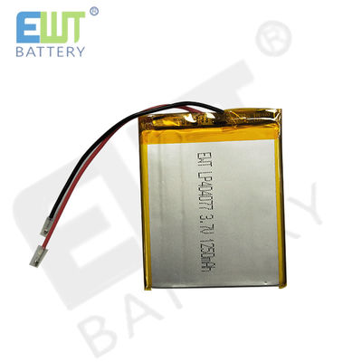 Buy Silver Colour Lithium Polymer Battery with Short Circuit Protection LP404077 3.7V 1250mAh online manufacture