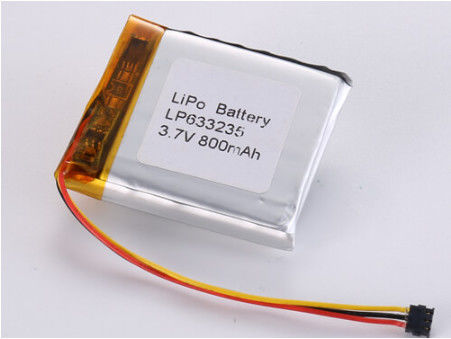 Buy LP633235 3.7V 800MAH Li-polymer Battery CE Certified for -20°C To 60°C Industrial Applications online manufacture