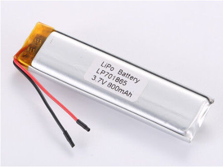 Buy JST Connector LP701865 3.7V 800MHA ROHS Certified Lithium Polymer Battery For High Performance And Efficiency online manufacture