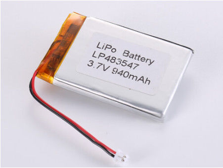 Buy LP483547 3.7V 940MAH Lithium Polymer Battery with ROHS Certification and Wide Temperature Range online manufacture