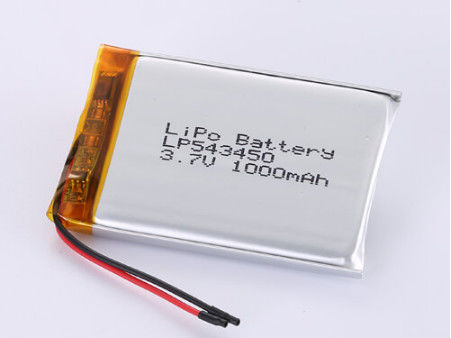 Buy LP543450 3.7V 1000MAH li ion battery manufacturers The Discharge Rate Yes and 1C Peak Discharge Rate Lithium Polymer Battery for Button Applications online manufacture