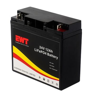 24V 12AH VRLA Lifepo4 Battery Deep Cycle Lithium Iron Phosphate Battery Max discharge current 10A Continuous The charging ratio 0.2C