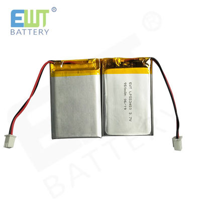 LP553450 3.7V 950mAh Lithium Polymer Battery 1S1P Pack Assembly Model PCM Support