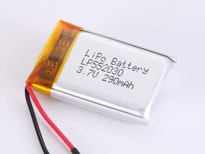 500 Cycles Cycle Life Prismatic LP552030 3.7V 290MAH Lithium Polymer Battery for Drones -10C -65C