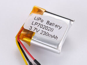 LP702020 3.7V 230MAH Lithium Polymer Battery With Pcm -10C -65C Storage Type