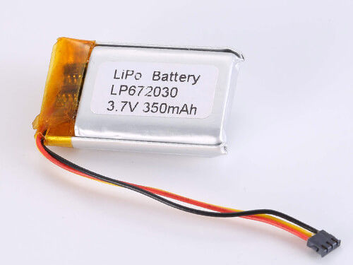 3.7V 350MAH 500-1000 Cycles Lithium Polymer Battery -20 To 60 Degrees Celsius Discharge Temperature