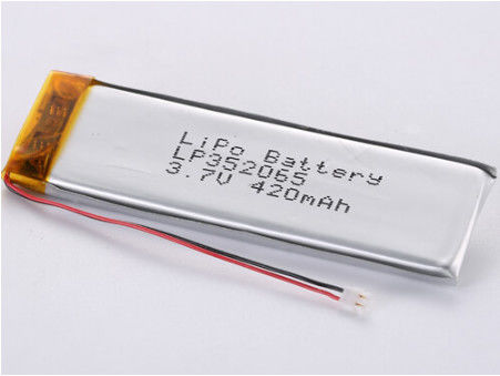 LP352065 3.7V 420MAH Lithium Polymer Battery with 50mm Red and Black Wires ROHS Certified 12 Months Guarantee
