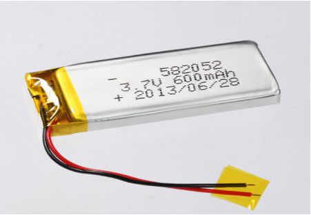 3.7V 600MAH CC/CV Charge Method Prismatic Li Ion Battery Manufacturers 582052 Lithium Polymer Battery Silver
