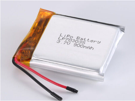 LP703035 3.7V 900MAH Lithium Polymer Battery with Protected Circuit and Discharging Temperature -20°C To 60°C