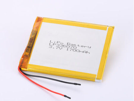 LP336070 3.7V 1700MAH li ion battery manufacturers Chemical Composition Lithium Polymer Battery with Overdischarge Protection and High Discharge Rate
