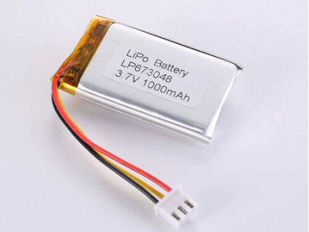 LP673048 3.7V 1000MAH li ion battery manufacturers 3.7V 1C Peak Discharge Rate Silver Lithium Polymer Battery for Electronic Devices