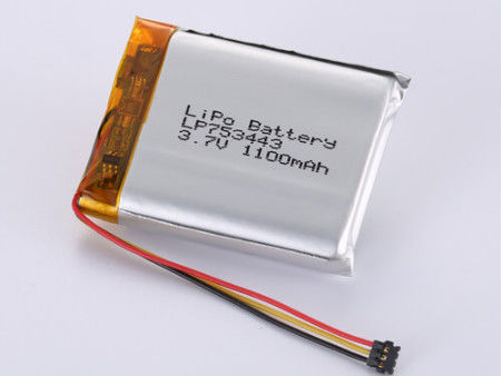 LP753443 3.7V 1100MAH li ion battery manufacturers Silver High Capacity LiPo Pack FCC Approved and Certified