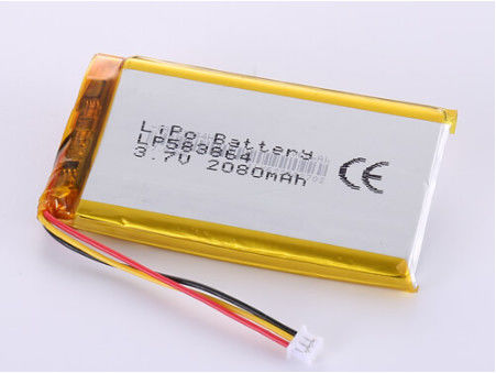 OEM Acceptable LP583864 3.7V 2080MAH Li Ion Battery Manufacturers with 1 Year Shelf Life and High Capacity LiPo Pack