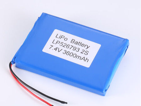 LP526793 7.4V Li Ion Battery Manufacturers Lithium Polymer Batteries with CC/CV Charge Method