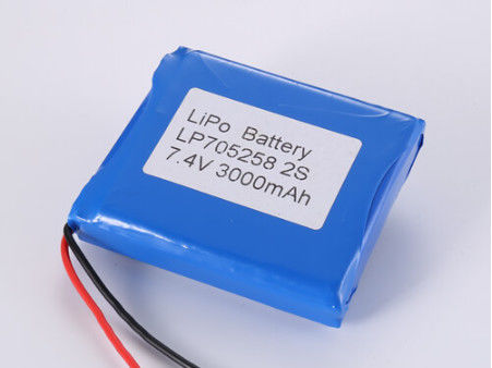 Durable LP705258 7.4V 3000MAH Lithium Polymer Battery with Storage Type Rechargeable and Powerful