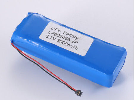 LP802468 3.7V 3000MAH Lithium Polymer Battery for Energy Storage Overcharge Protection JST/Customized
