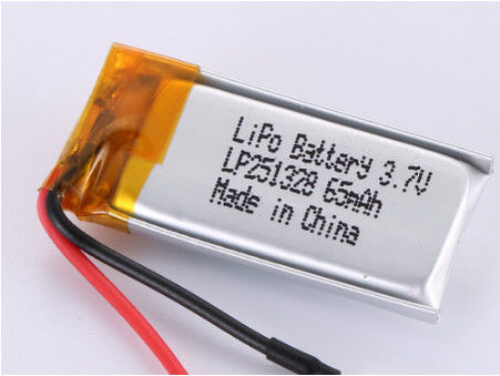 LP251328 3.7V 65MAH Li Ion Battery Manufacturers with Short Circuit Protection PCB Safety Features and Open Voltage