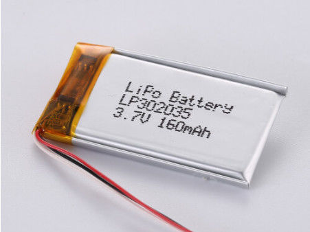 High Capacity LiPo Pack 3.7V with PCB Protection and Power Supply LP302035 3.7V 160MAH Li Ion Battery Manufacturers